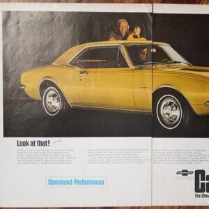 1967 Chevy Camaro Ad- American Muscle Car art for Framing or Wall Decor